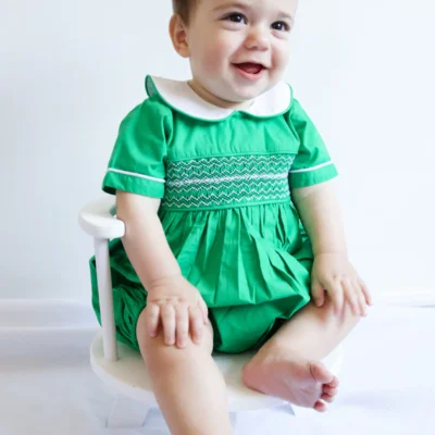 LEVI - Baby Boy Green Romper