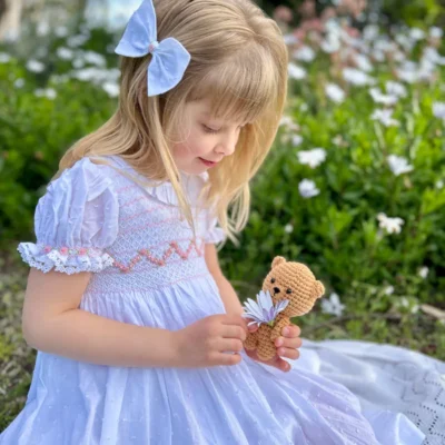 Bella Rose - White Hand Smocked Dress