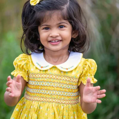 Marie – Yellow Floral Dress