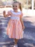 SOFIA - Orange Stripe Smocked Dress - Image 5